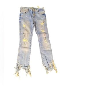 Zara slouch raw hem jeans 2